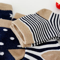 5 Pairs Baby Polka Dot Cotton Crew Socks for Girls and Boys