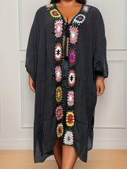 Crochet Flower Cover Up Half Sleeve