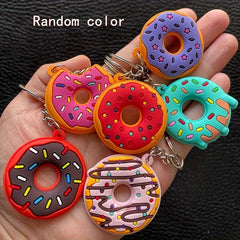 Sweet Donut Keychain Party Favors Food Pendant Keyrings