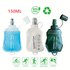 1pc 150ml Soft Collapsible Water Bottle Portable Foldable Water Bag