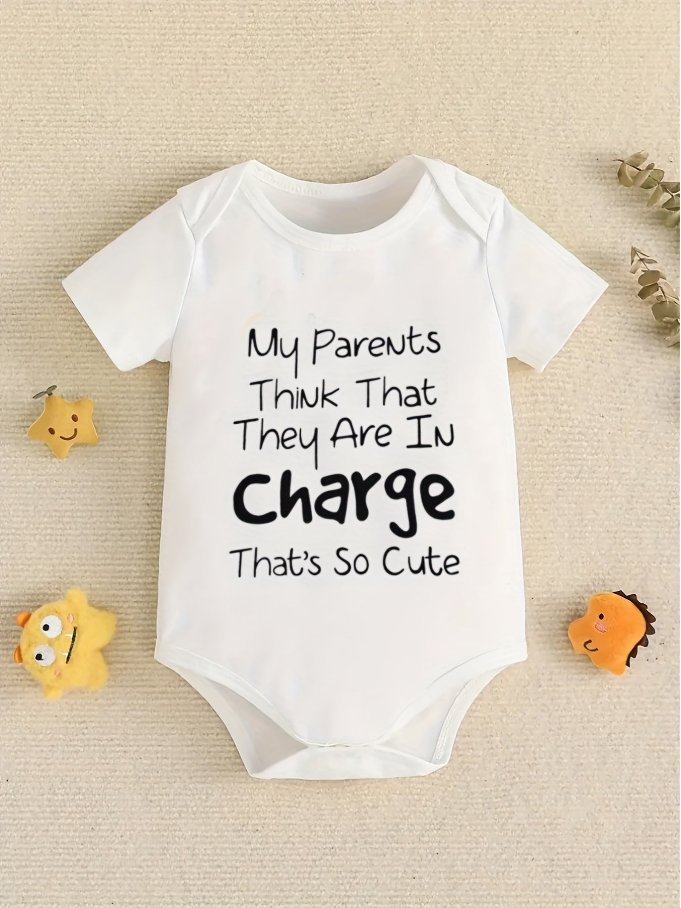 Funny Letter Print Cotton Onesie Romper for Kids