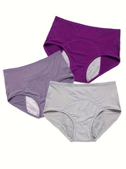 3 Pack Plus Size Mesh Holes Leakproof Period Underwear Set