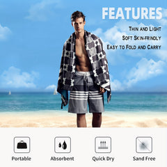 Turbo Microfiber Beach Towel Quick Drying Sand Proof Swim Towel