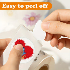 500 Retro Heart Shape Adhesive Stickers Roll Wedding Anniversary Invit
