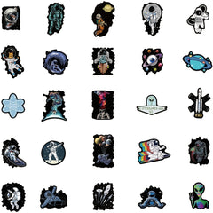 50 Sheets Outer Space Anime Stickers for Phone Laptop Water Cup