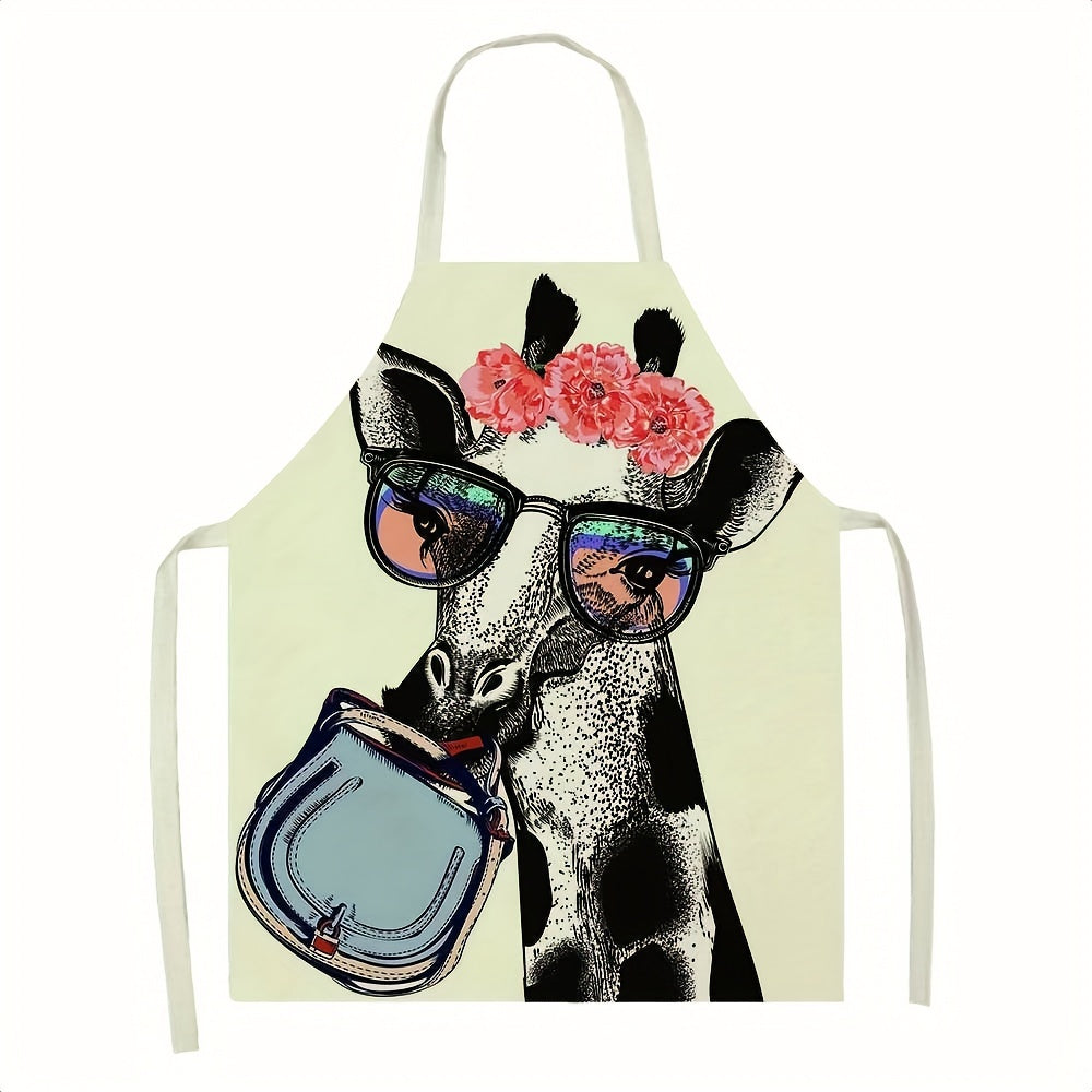 Cute Animals Pattern Apron Sleeveless Kitchen Apron for Women