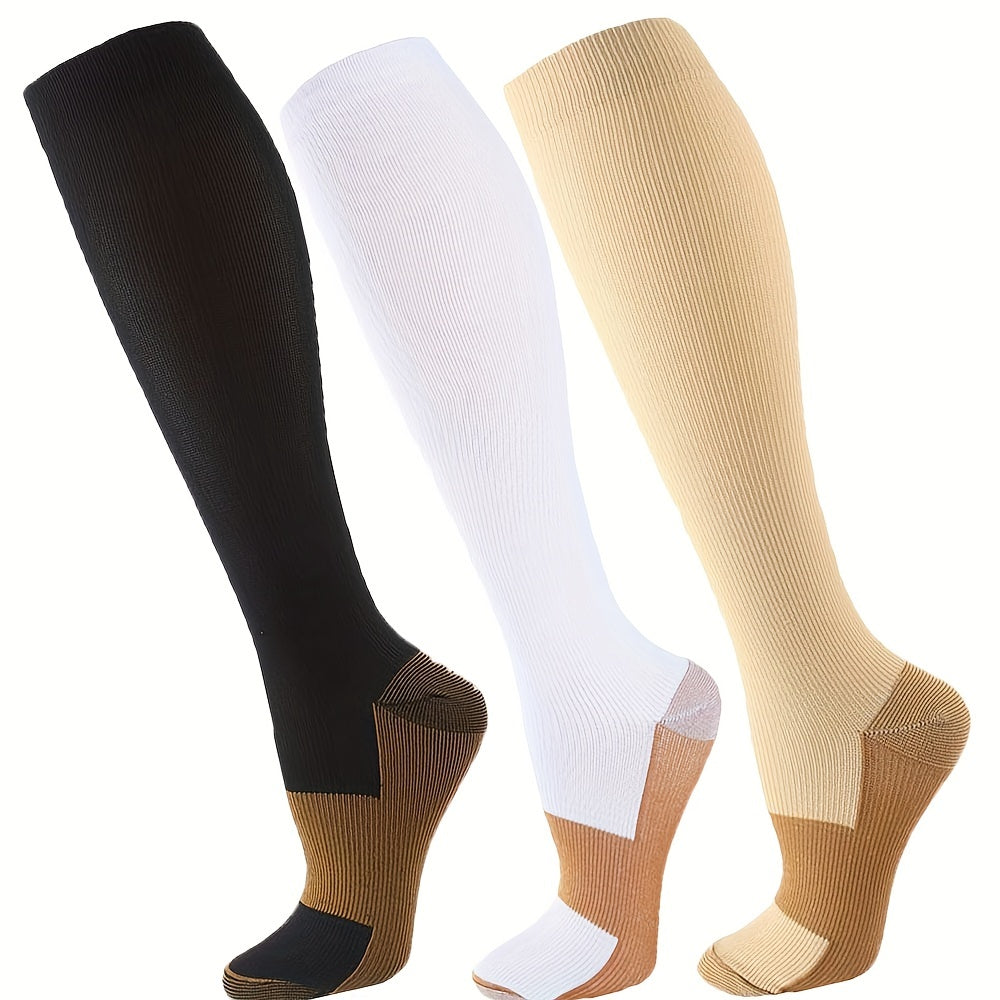 Copper Compression Socks for Improved Blood Circulation - 3 Pairs