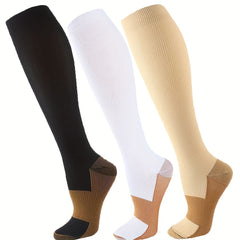 Copper Compression Socks for Improved Blood Circulation - 3 Pairs