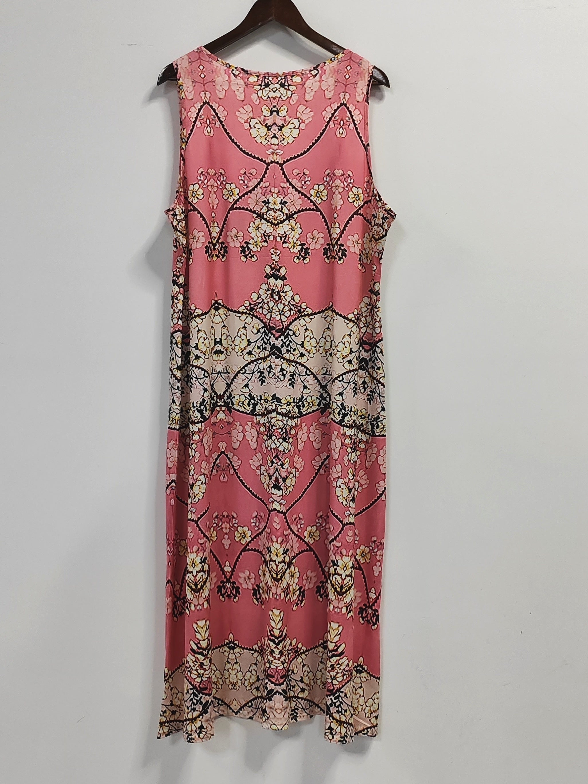 Geometric & Floral Print Tank Dress & Cardigan Set