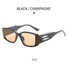 Boho Style Square Sunglasses Wide Temples Anti UV Sunscreen Glasses