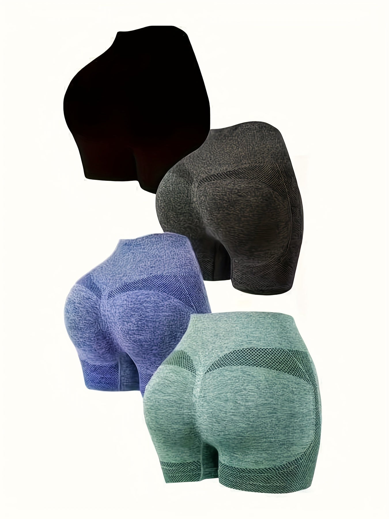 4pcs Women's Seamless Quick Drying Yoga Sports Shorts High Waist