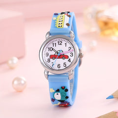 Colorful Cartoon Car Kids Round Wrist Watch Gift