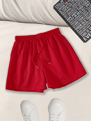Drawstring Solid Shorts for Women Summer & Spring