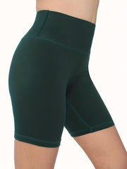 Solid Sports Shorts Elastic Running Fitness Tight Shorts Women's Activewear