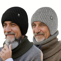 Men's Winter Knitted Hat Plus Velvet Thickened Ear Protection Beanie