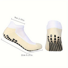 Men's Sports Socks with Grip Ankle, Anti-Slip Football and Running Socks