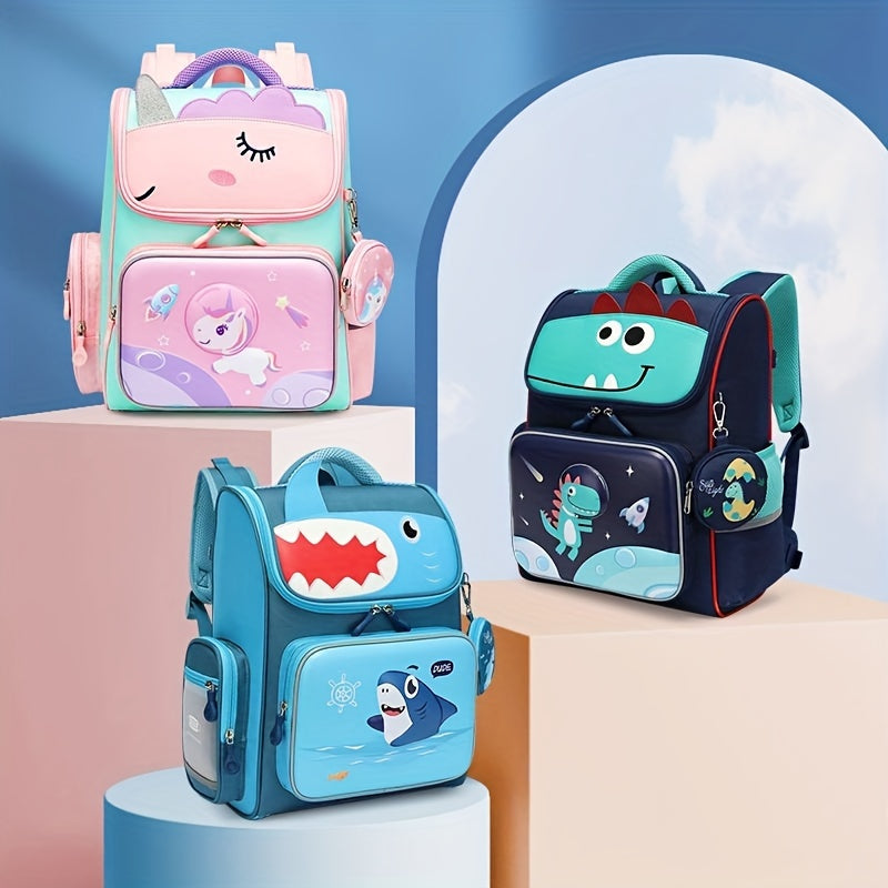Kids 3D Cartoon Backpack Spine Protection Waterproof Backpack