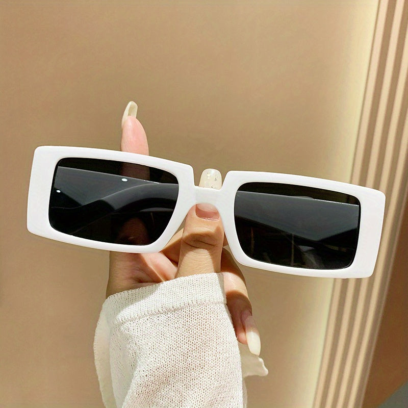 Y2K Rectangle Sunglasses UV400 Sun Shades for Party Beach Travel