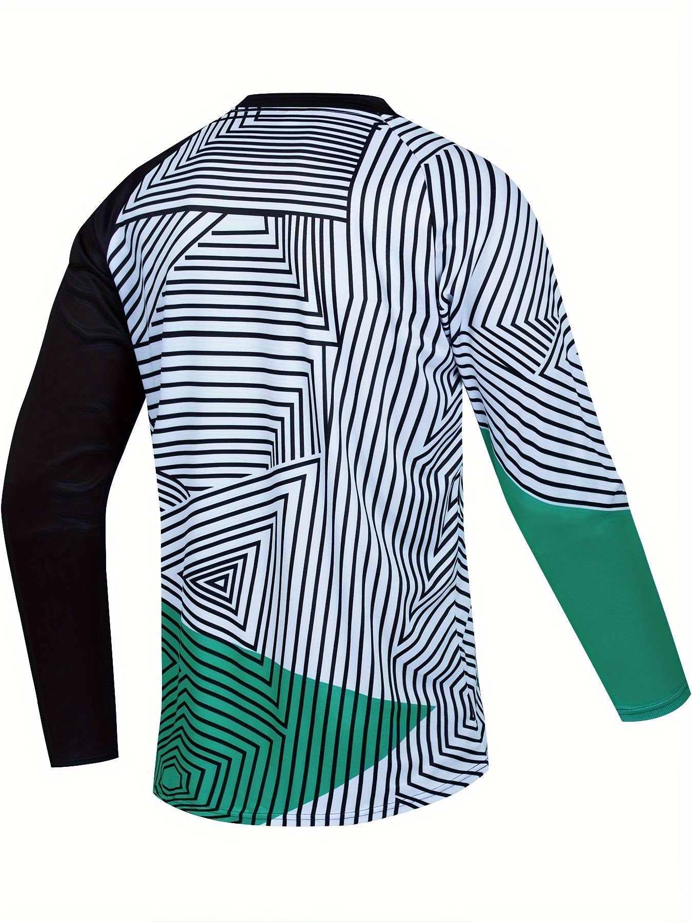 Men's Geometric Pattern V Neck Tee for Spring Fall