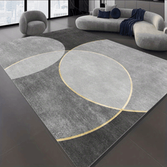 1pc Light Grey Semicircle Geometric Pattern Indoor Mat Room Decor Rug Home Decor