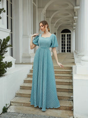 Sweetheart Neck Puff Sleeve Ankle Dress for Party & Banquet