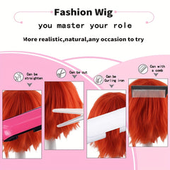 Men's Orange Wig Chemical Fiber Wig Hair Accessories