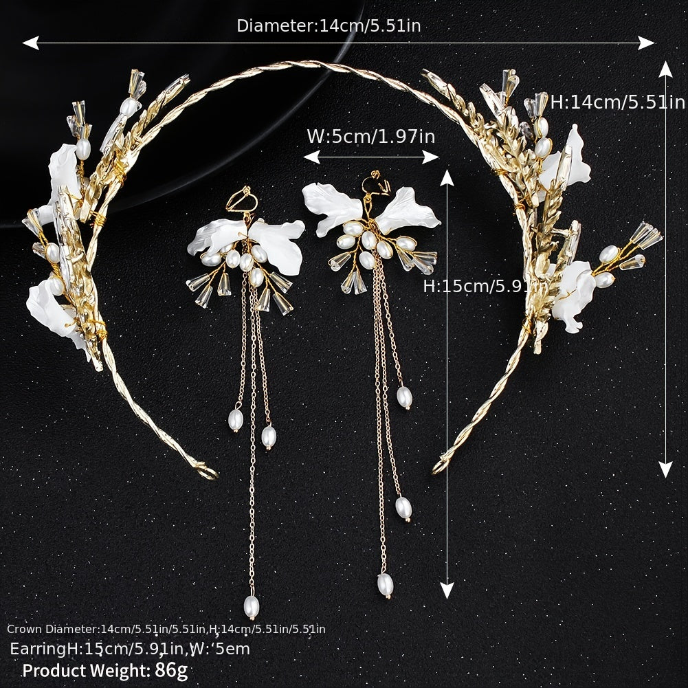 Floral Crystal Headband Girls Hair Accessories Birthday Wedding Headpiece