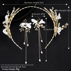 Floral Crystal Headband Girls Hair Accessories Birthday Wedding Headpiece