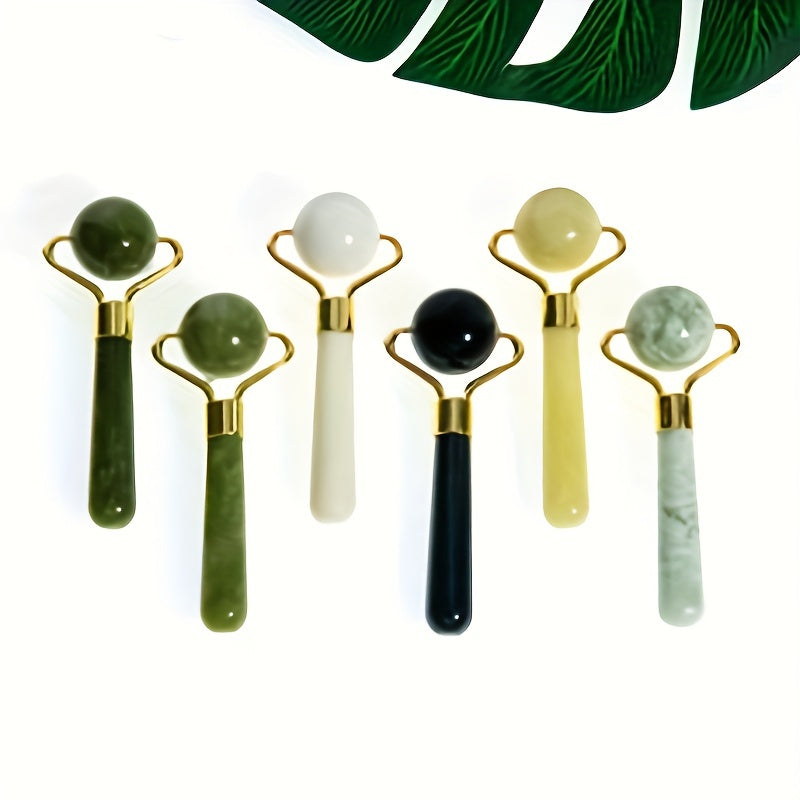 Jade Face & Eye Massage Roller, Compact Design for Soothing Massage