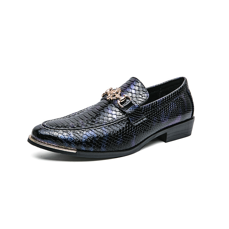Textured Loafer Shoes Men's Almond Toe Slip-On Spring Summer