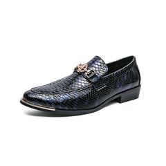 Textured Loafer Shoes Men's Almond Toe Slip-On Spring Summer