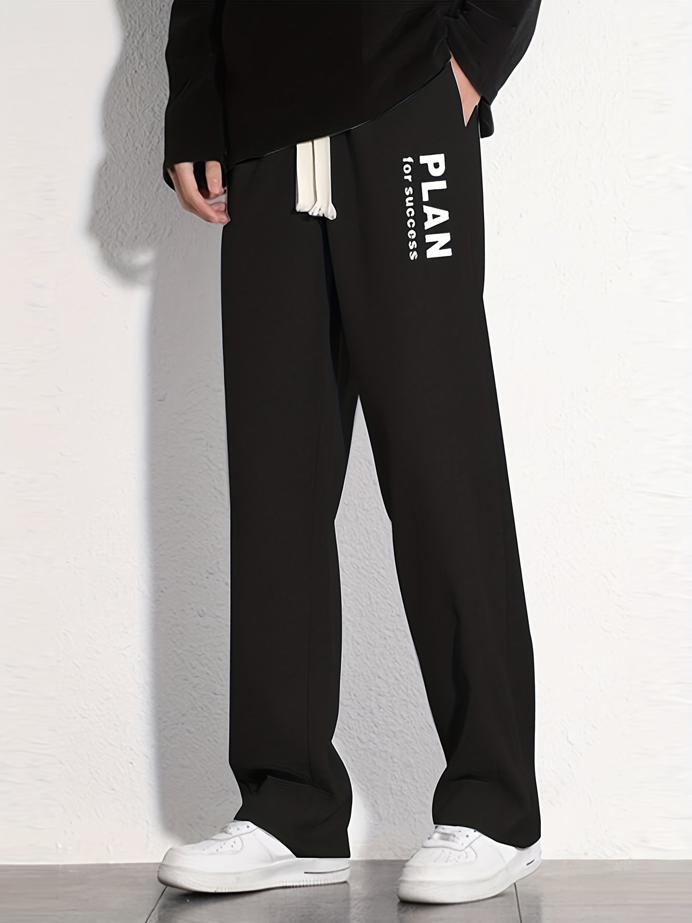 Letter Graphic Print Men's Loose Sweatpants for Spring Fall Outdoor