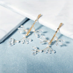 Bridal Curly Hair Rhinestone Hairpin Retro Style 2pcs pack