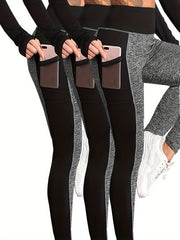 3 Pack Plus Size Sports Leggings Set Women's Plus Size Yoga Pants 3pcs Set