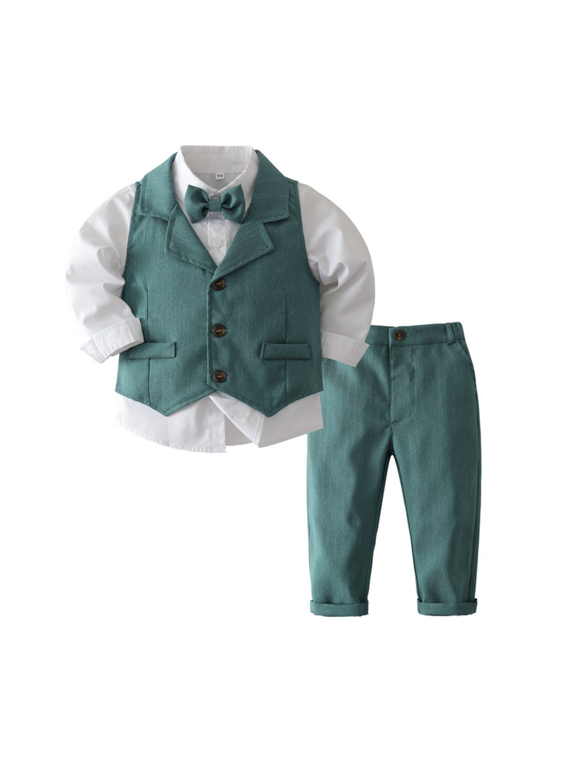 Boys Gentleman Outfits Long Sleeve Shirt&Pants&Vest Set