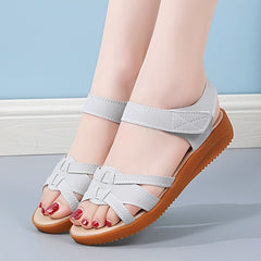 Women's Anti-slip Flat Sandals Hook & Loop Fastener Hollow Out Comfort Sports