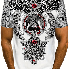 Men's Graphic Print T shirt Crew Neck Tee for Summer