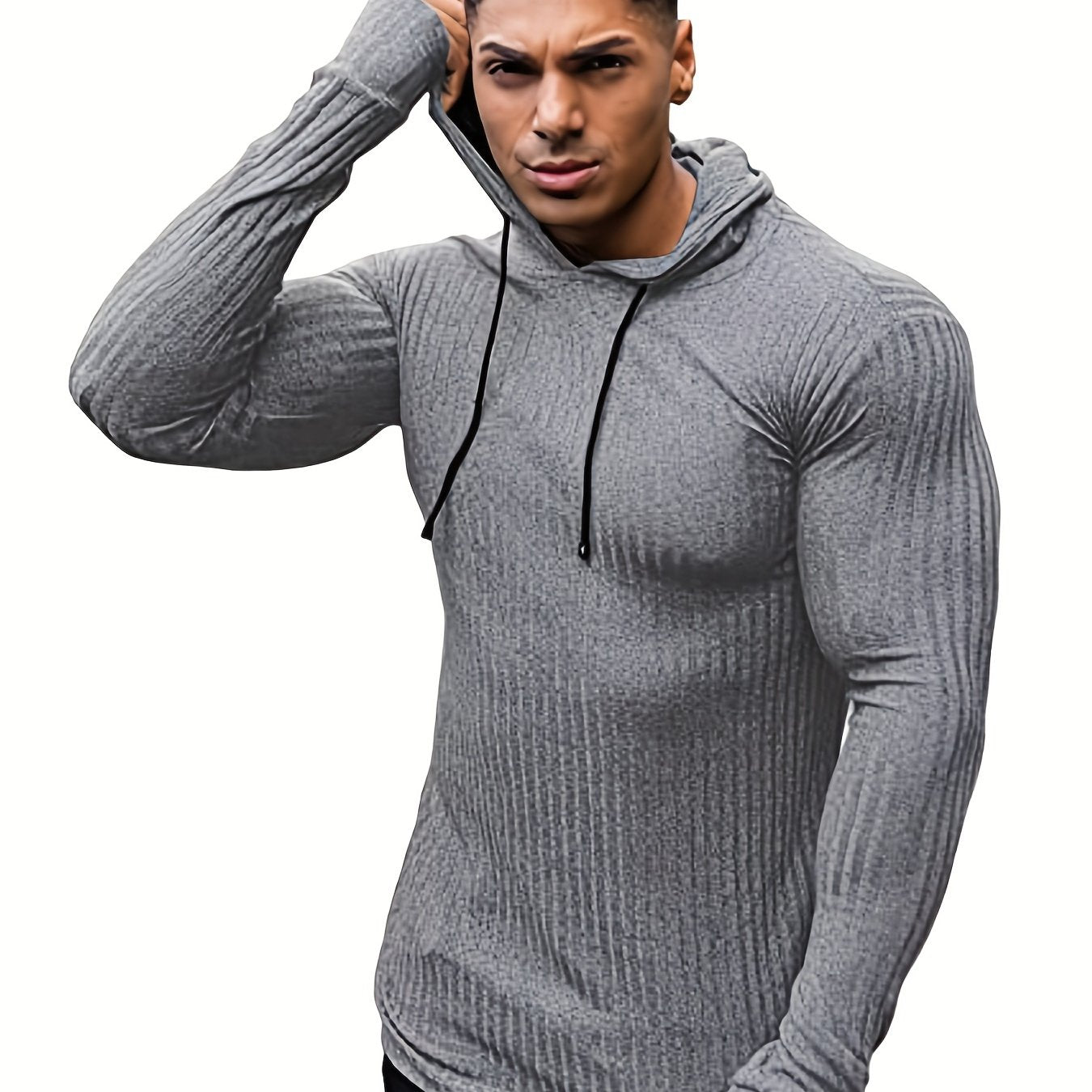 Men's Casual Lightweight Knitted Hooded Sweatshirt