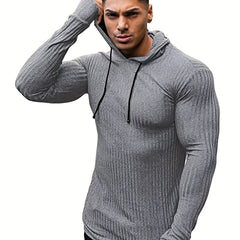 Men's Casual Lightweight Knitted Hooded Sweatshirt