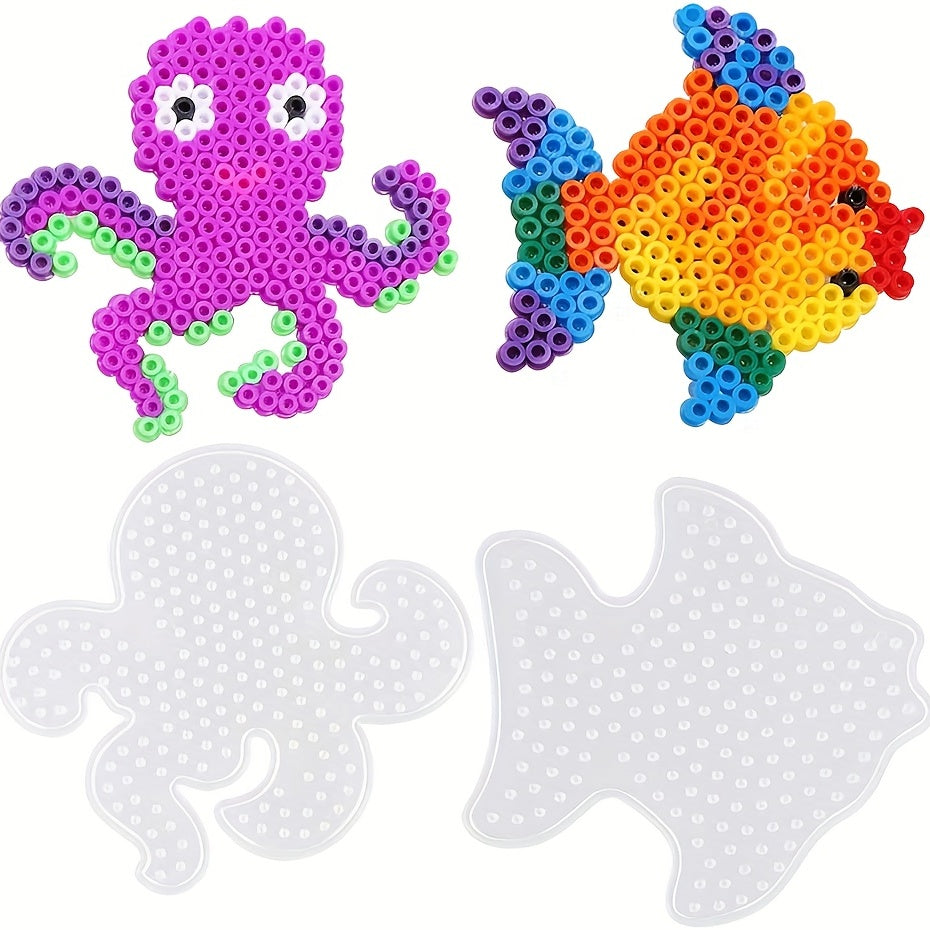 15pcs Animal Series Fuse Beads Boards with Colorful Cards, DIY Crafts