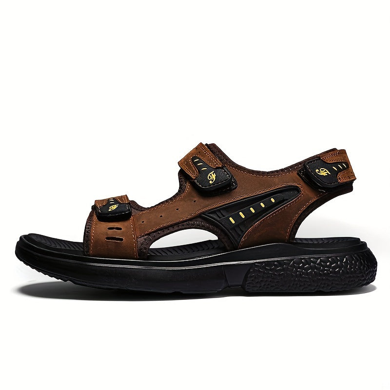 Men's Open Toe Strap Sandals Hook Loop Fastener Anti Skid Soft Sole