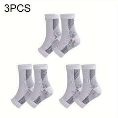 3 Pairs Toeless Compression Socks Nylon Blend Ankle Sleeves
