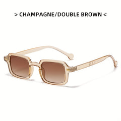 Rectangle Frame Sunglasses Gradient Lens Vintage Outdoor Eyewear UV400