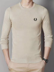 Men's Warm Wreath Pattern Crew Neck Knit Sweater