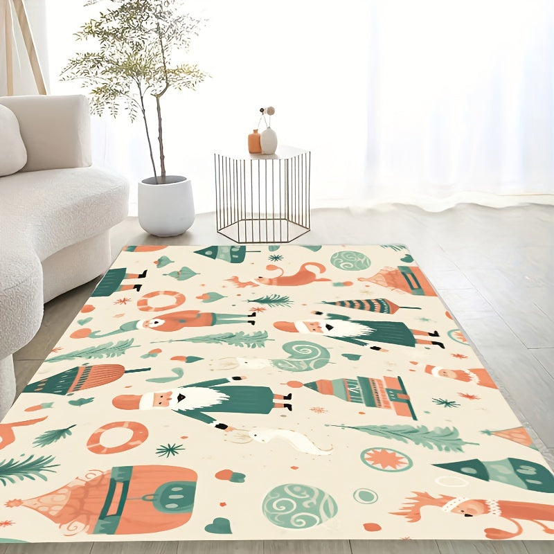 Soft Fluffy Geometric Christmas Area Rug Washable for Living Rooms Bedrooms