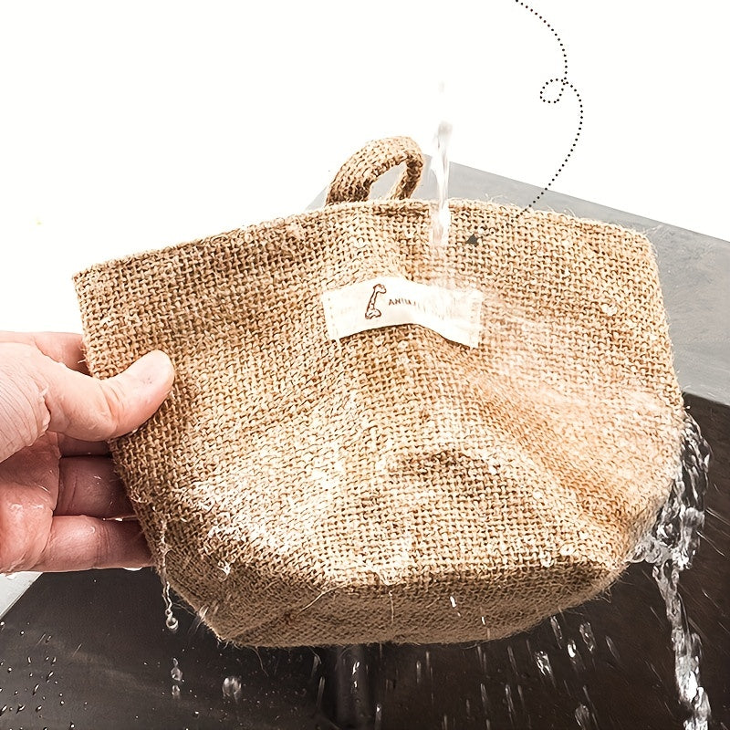 Cotton Linen Flower Pot Small Hemp Bag Hanging Bag Storage Organizer