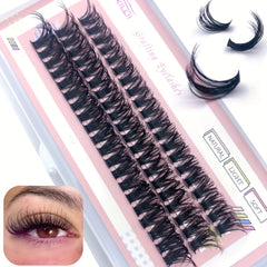 60 Pcs DD Curling Lashes 12 14 16mm Cluster Lashes Natural False Eyelashes