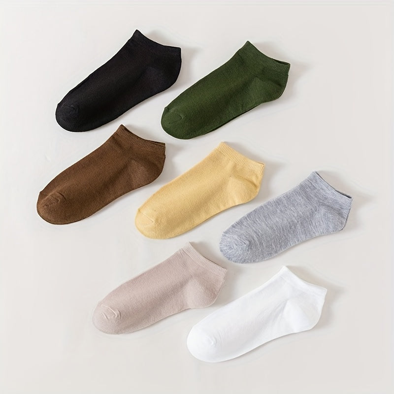 14 Pairs Solid Ankle Socks Soft & Lightweight Women's Stockings