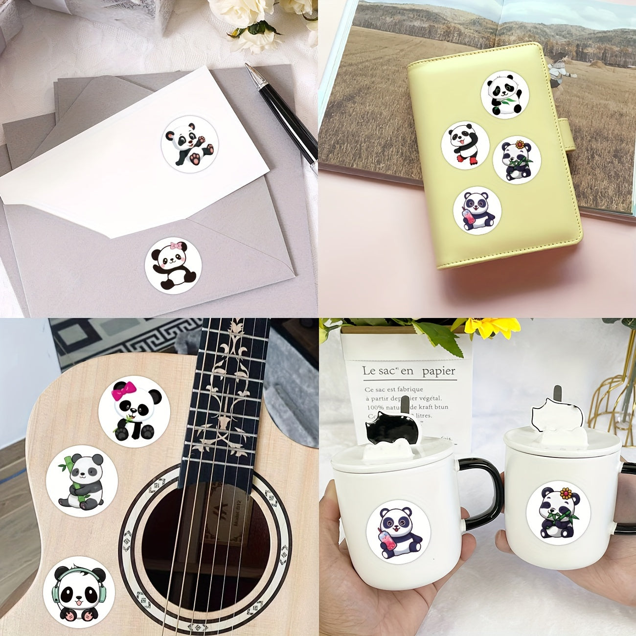 500pcs Cartoon Panda Animal Tape Decorative Luggage Mobile Phone Case Roll