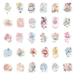 60pcs Anime Girl Stickers for Water Bottles Laptops Luggage & More